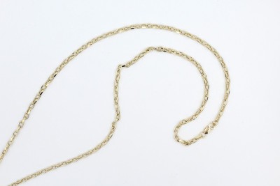 a gold belcher chain on a white background