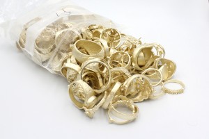 a bag full of unpolished gold ring