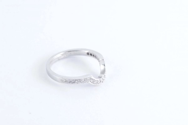 a shaped diamond wedding ring in white gold