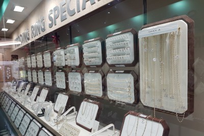 a jewellery display case outside martin gear jewellers