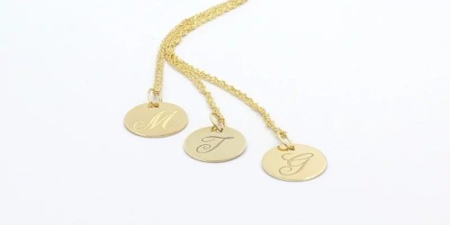 three gold initial necklaces
