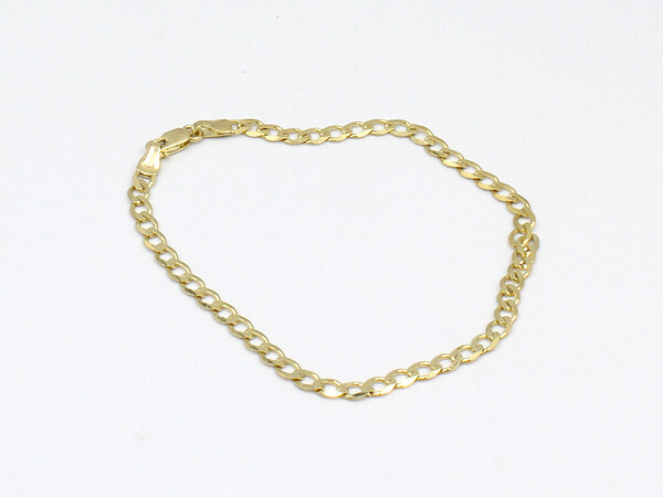 a plain gold curb link bracelet