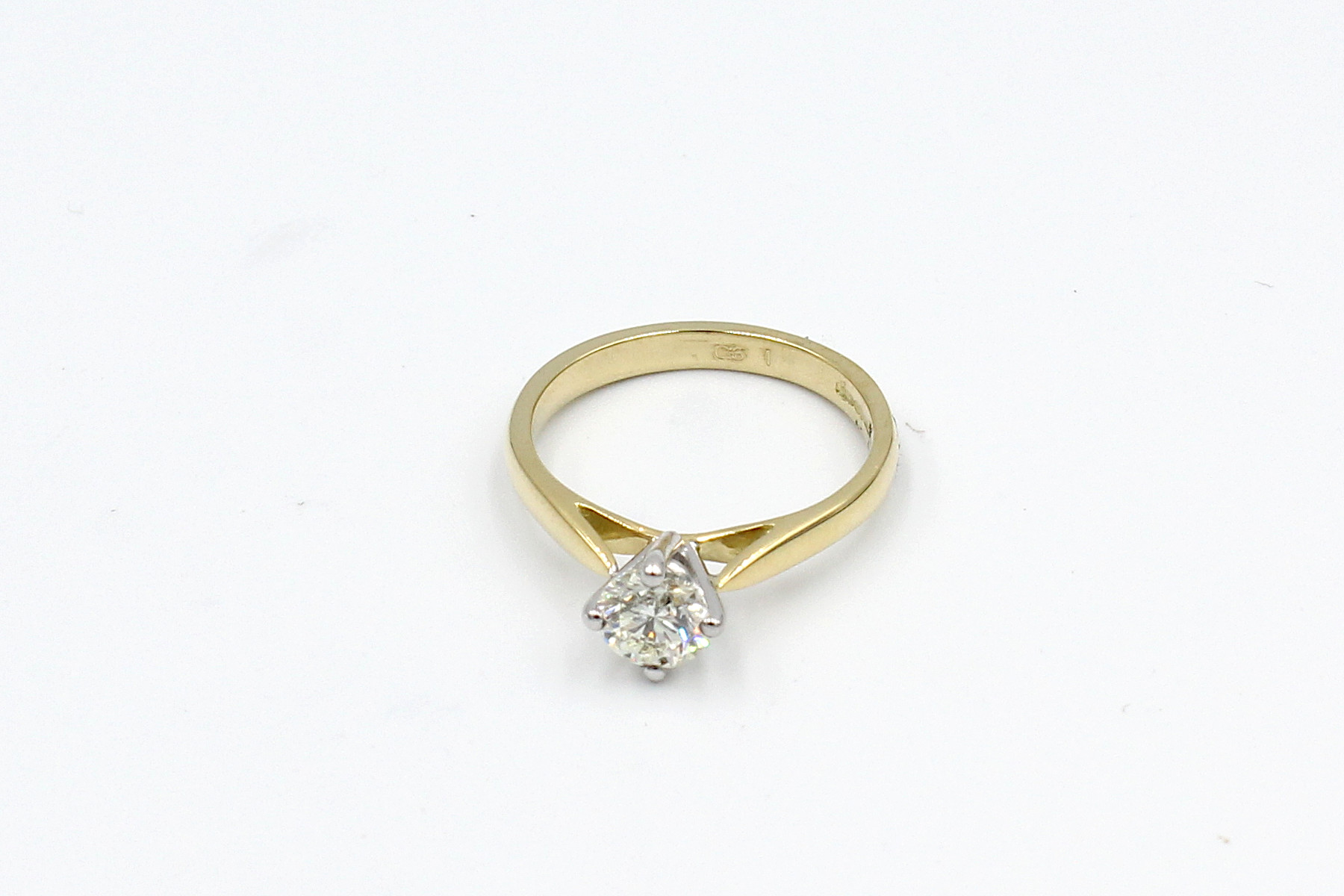 top view solitaire diamond ring gold
