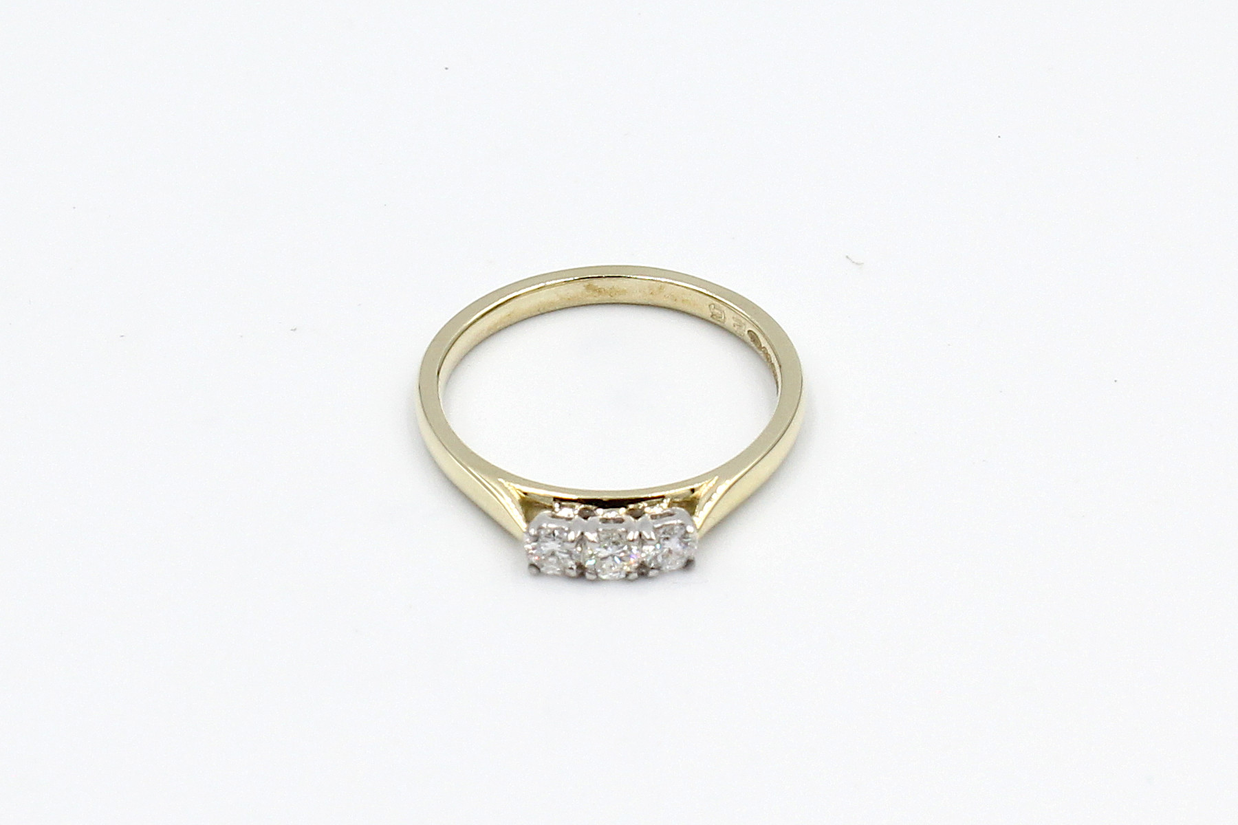 top view gold multi-diamond engagement ring