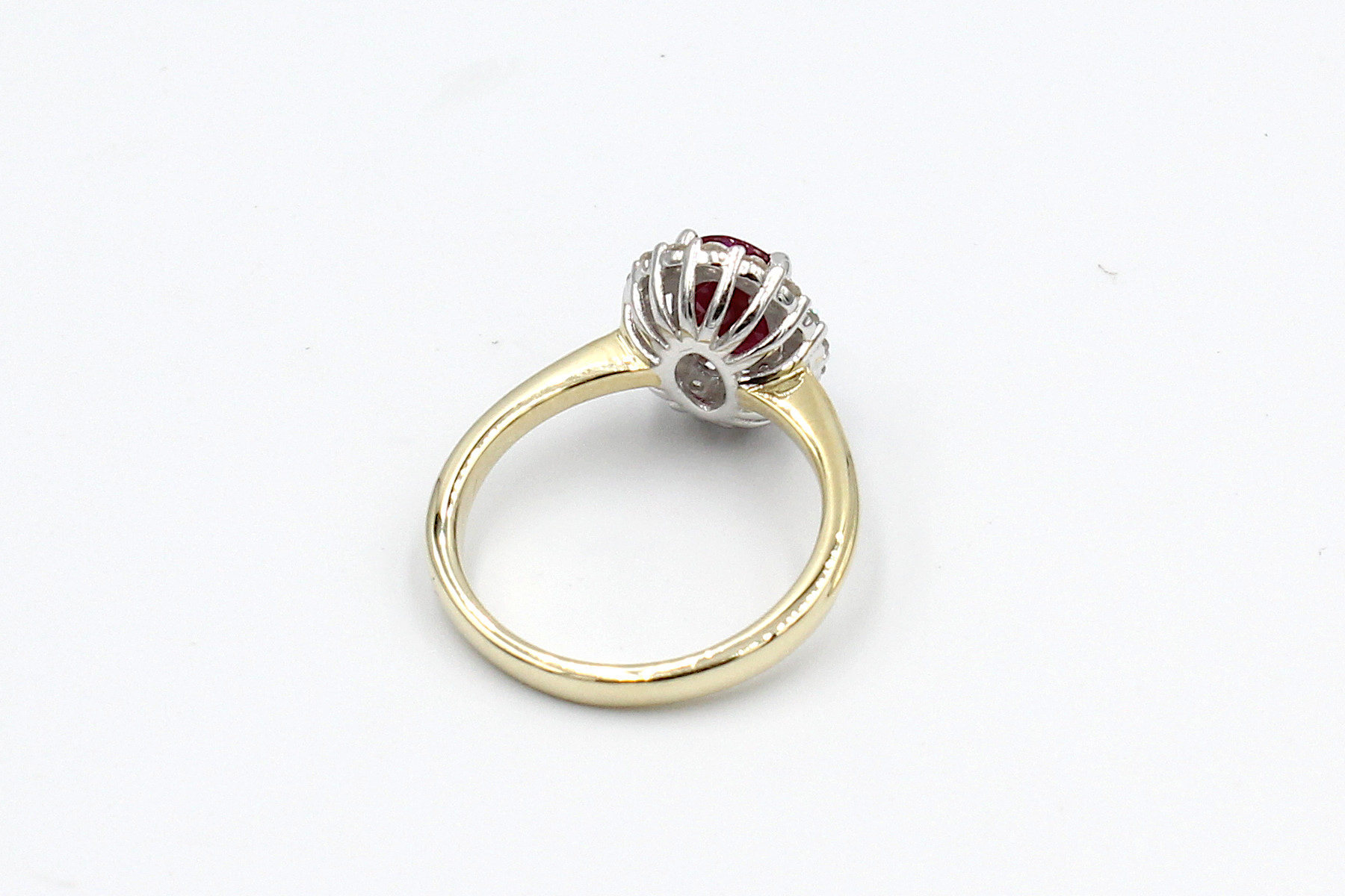 back view ruby diamond halo ring