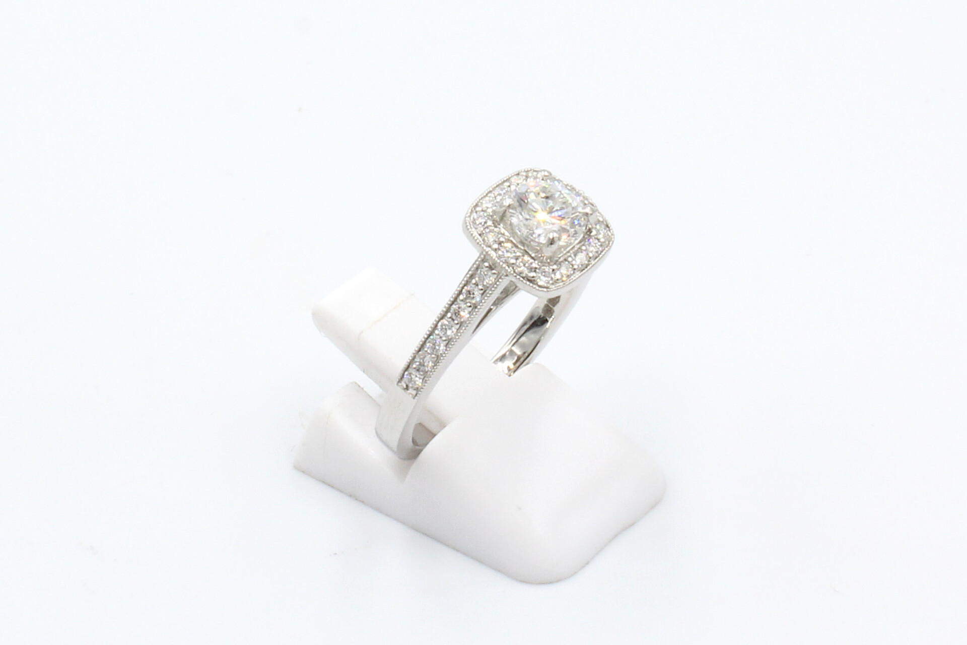 a halo diamond engagement ring