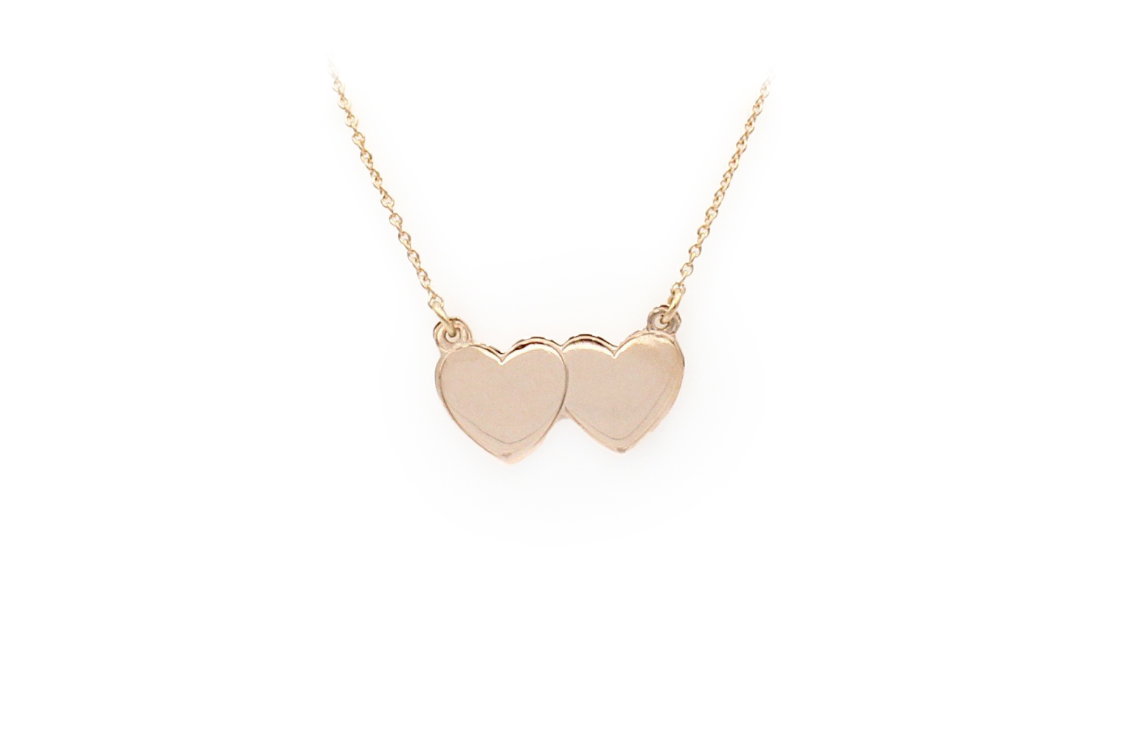 double heart gold pendant