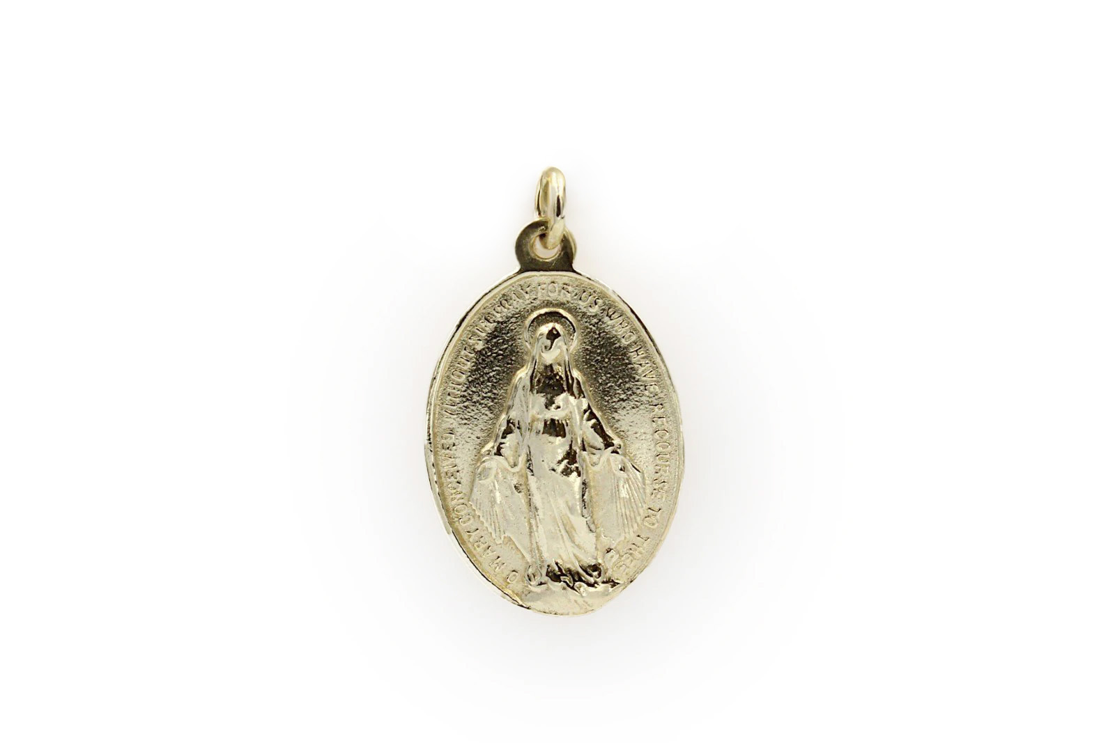 our lady miraculous medal made of 6k yellow gold