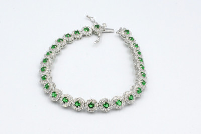 white gold and emerald bracelet