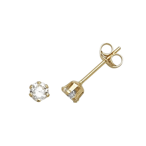 cubic zirconia gold stud earrings