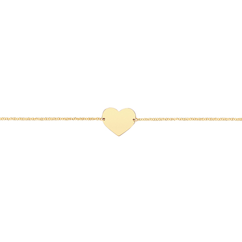 fine yellow gold bracelet with heart medallion