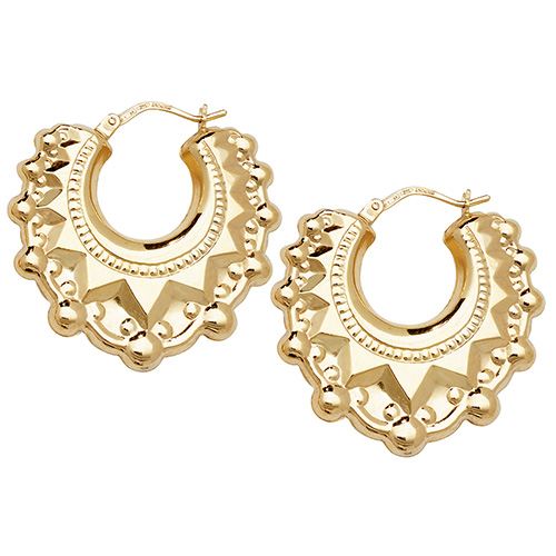 yellow gold creole earrings