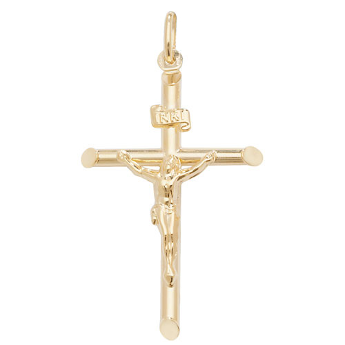 yellow gold crucifix with jesus on cross