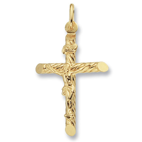 yellow gold crucifix with jesus on cross