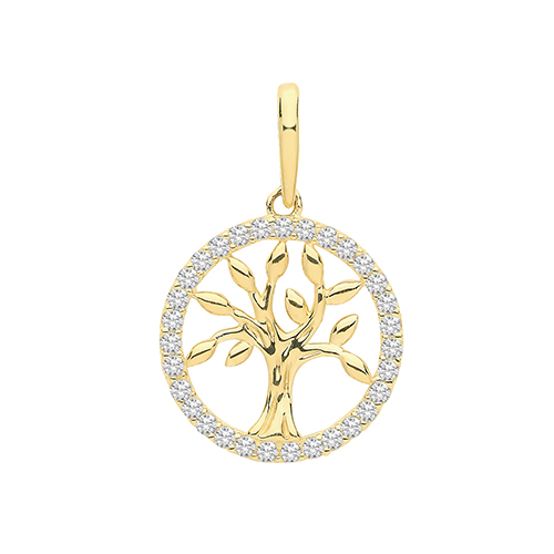yellow gold tree of life charm