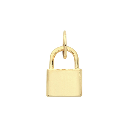 yellow gold padlock pendant