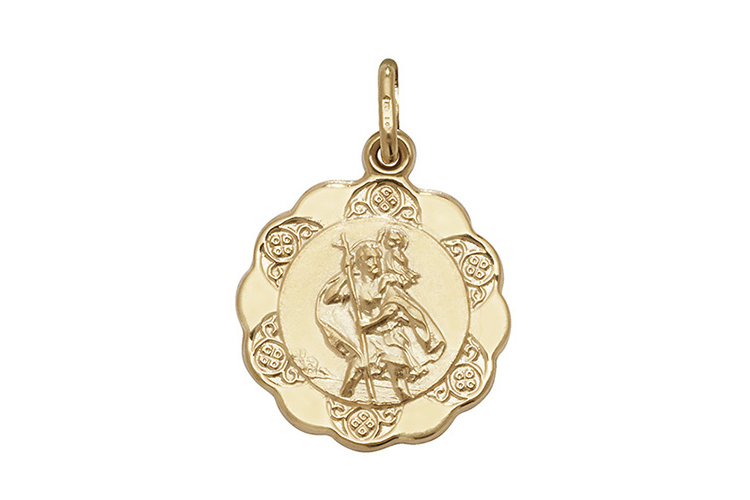 yellow gold st christopher pendant