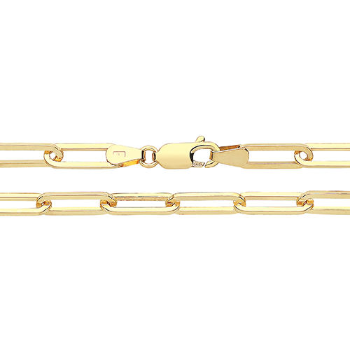 yellow gold paperclip design chain