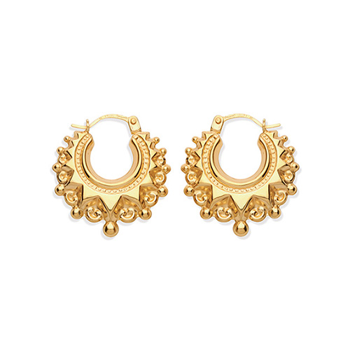 yellow gold creole earrings