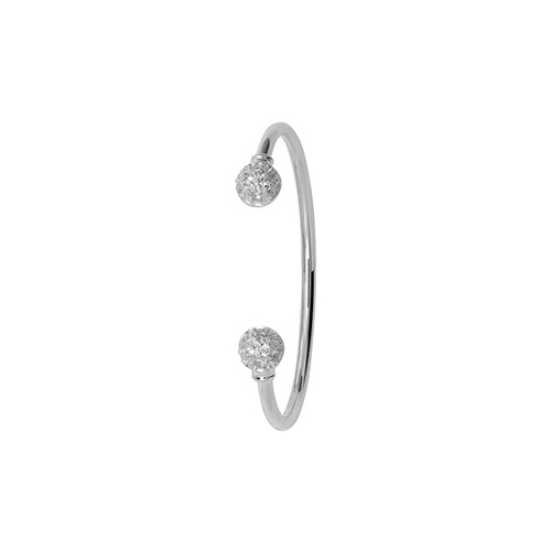baby silver bangle with cubic zirconia ends