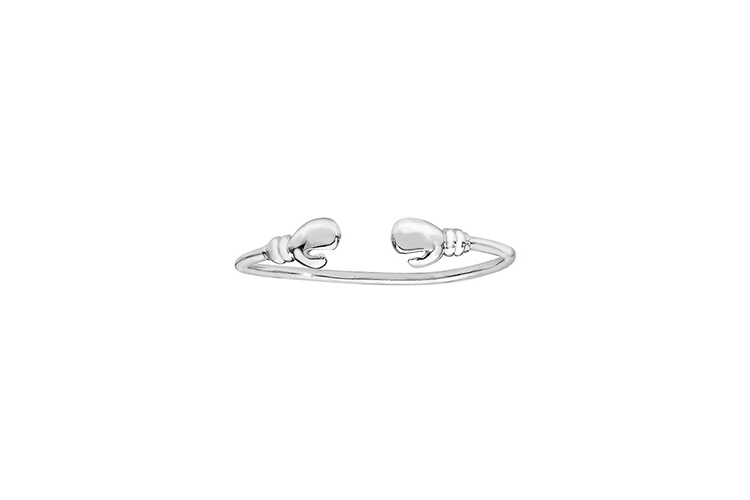 silver babies bangle with boxing gloves