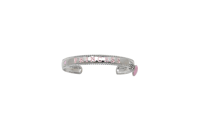 baby girl silver princess bangle