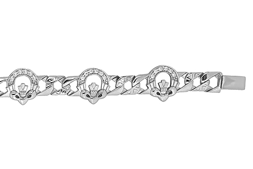 silver claddagh ladies bracelet