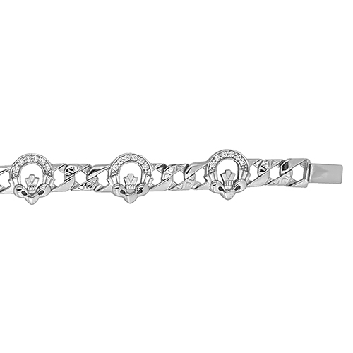 silver claddagh ladies bracelet