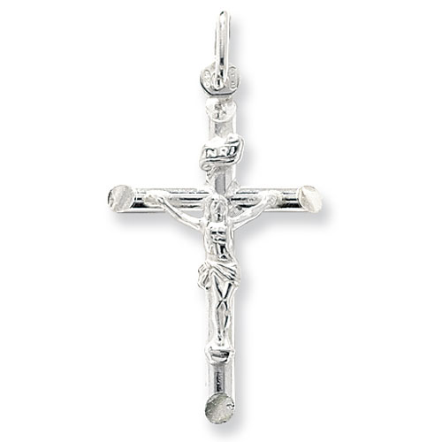 Silver Crucifix Pendant with Jesus figurine