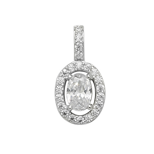 silver ladies cubic zirconia pendant