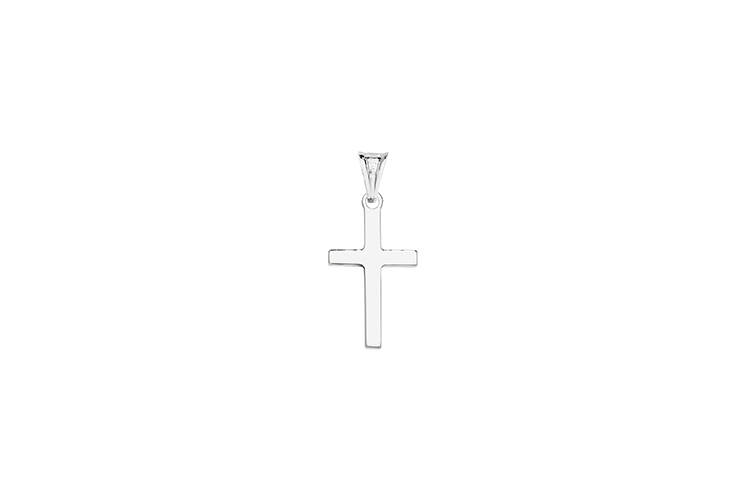 plain cross pendant made of silver