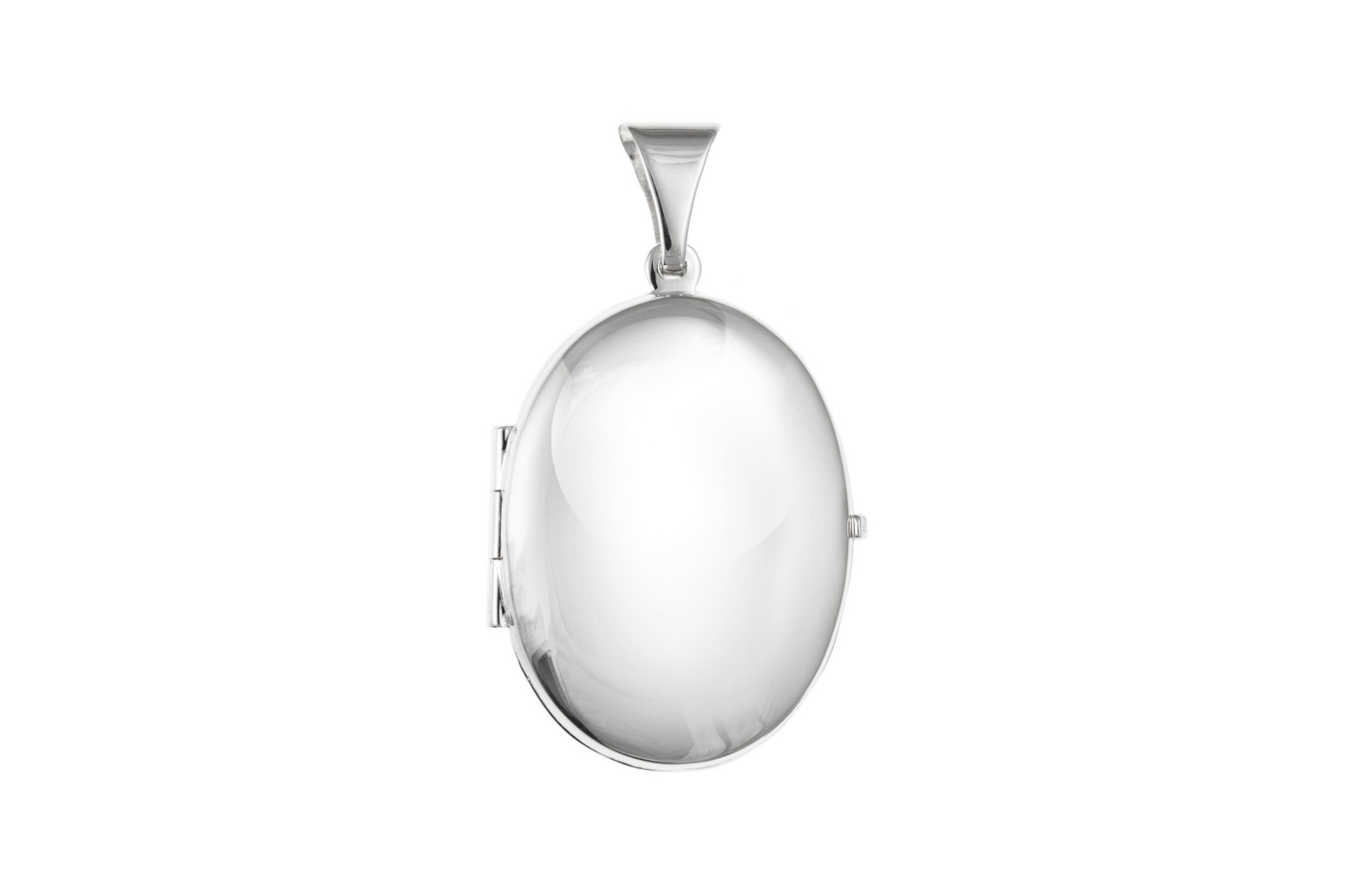 plain oval-shaped silver locket