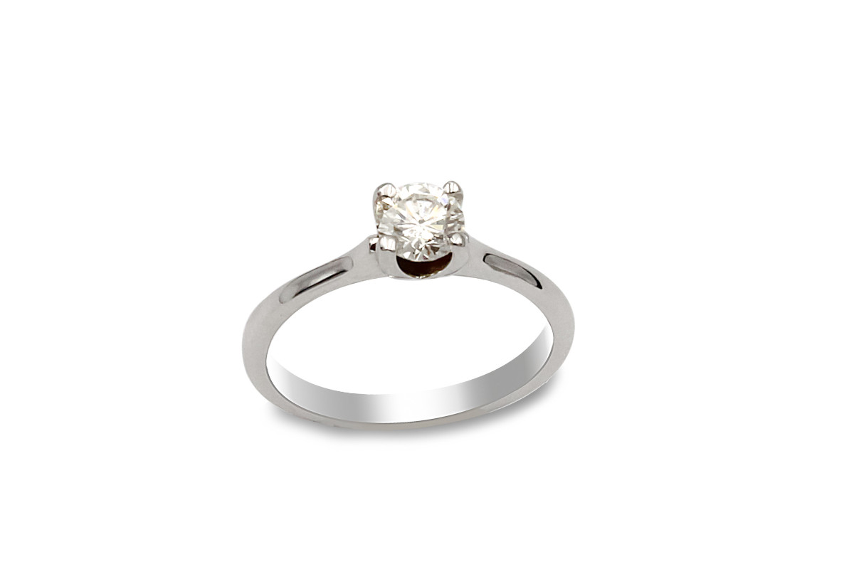 solitaire diamond engagement ring made from white gold