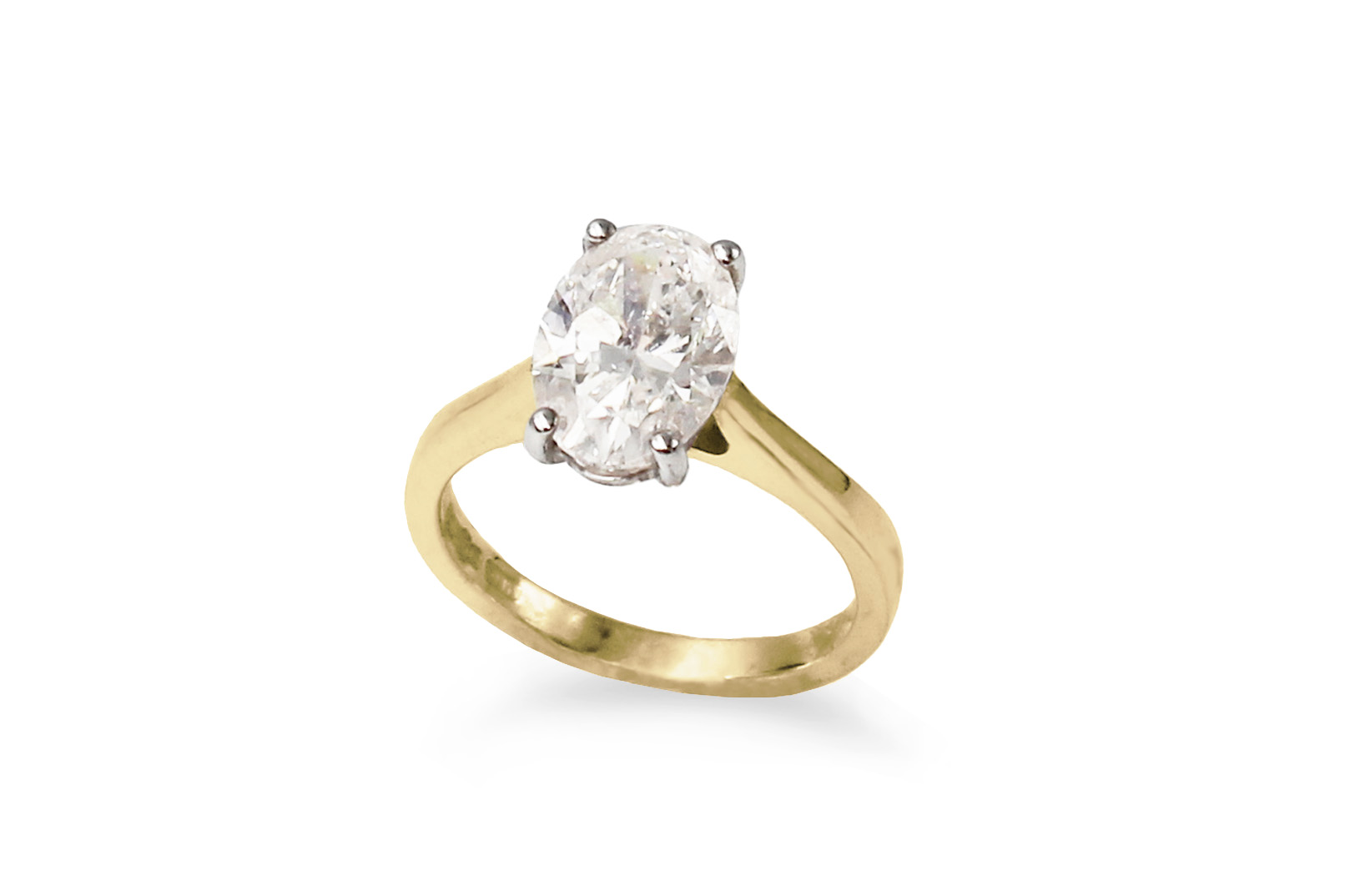 LAB diamond yellow gold engagement ring