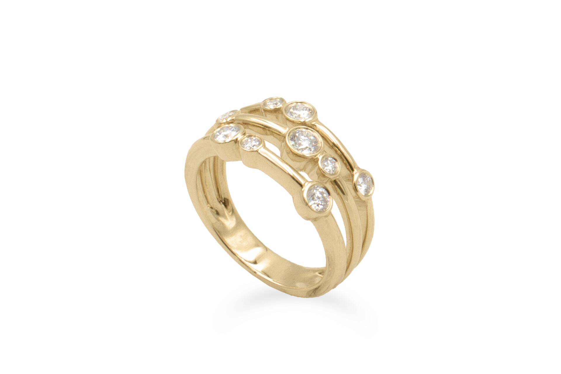 multi diamond gold ring
