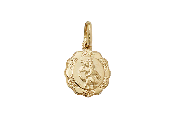 saint st christopher gold pendant