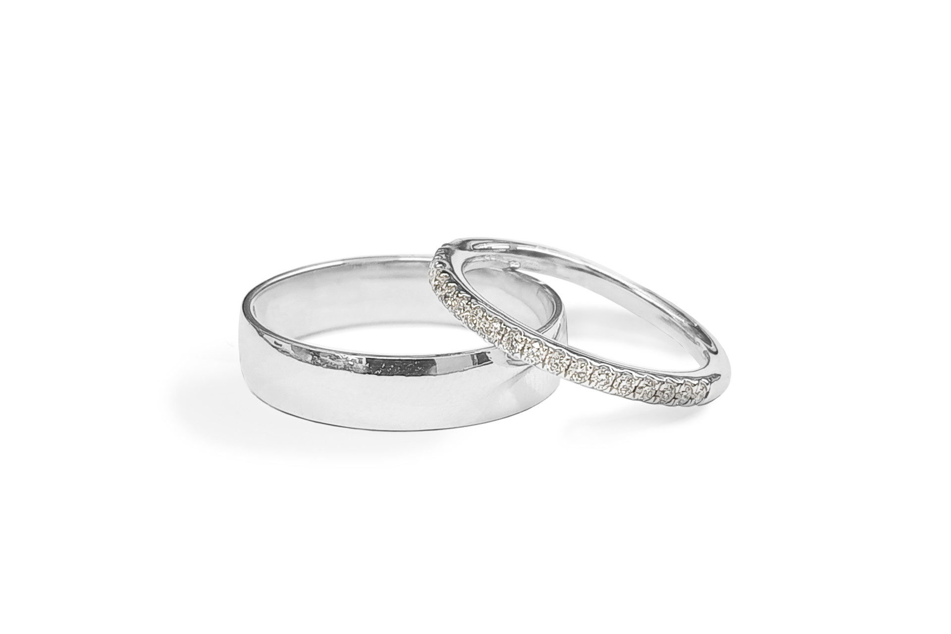 wedding rings bands white gold diamonds set