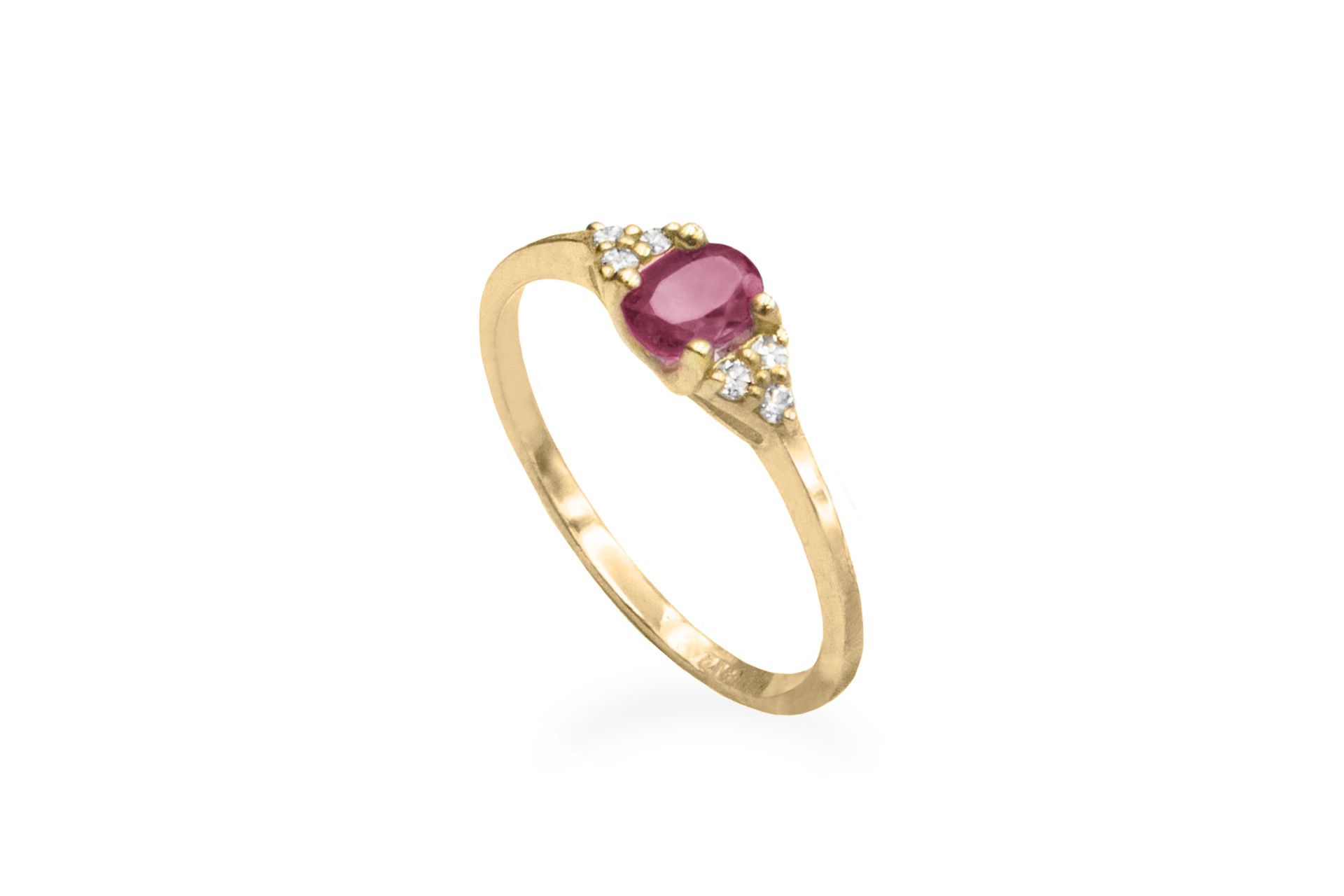 ruby and diamond solitaire ring