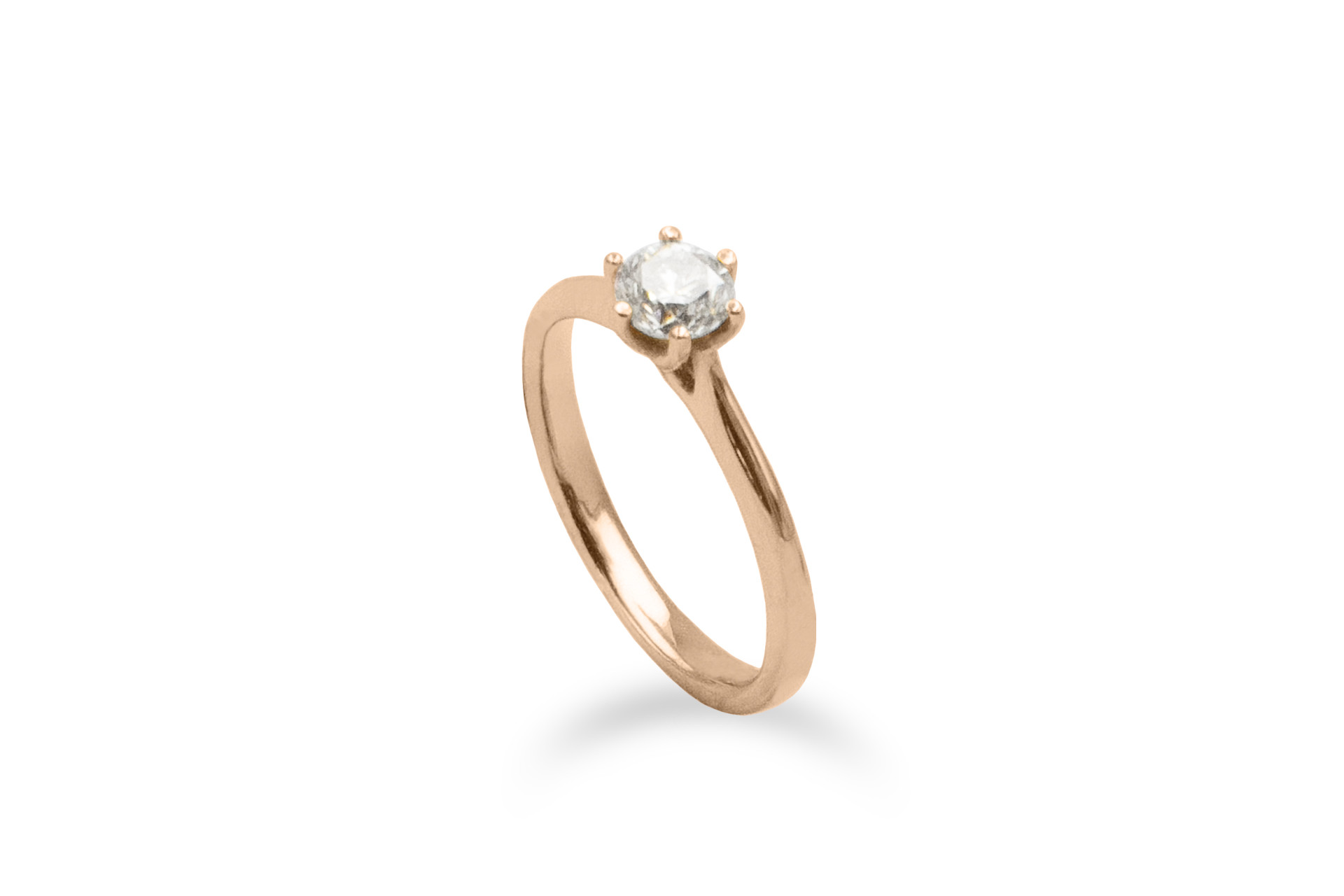 rose gold diamond solitaire engagement ring made of rose gold