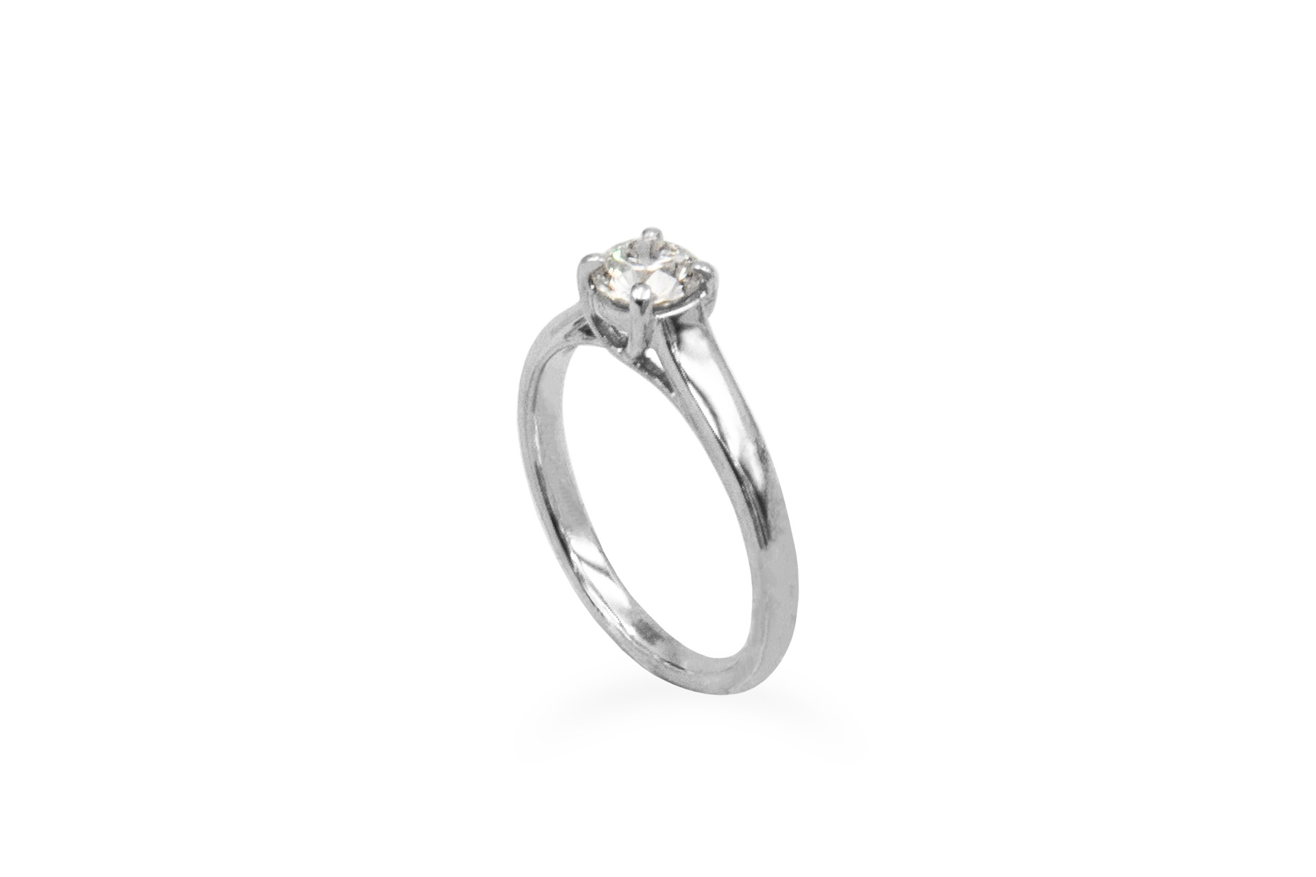 white gold solitaire genuine natural diamond