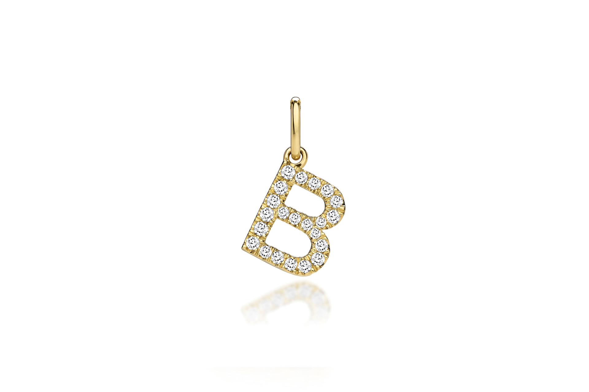yellow gold initial pendant lab grown diamonds letter