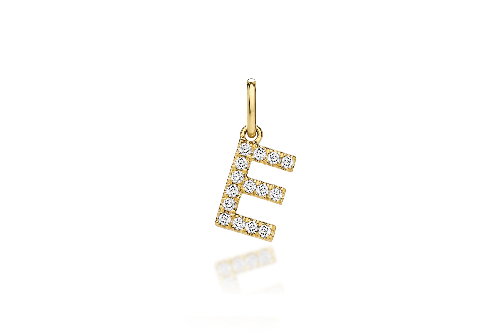 yellow gold initial pendant lab grown diamonds letter