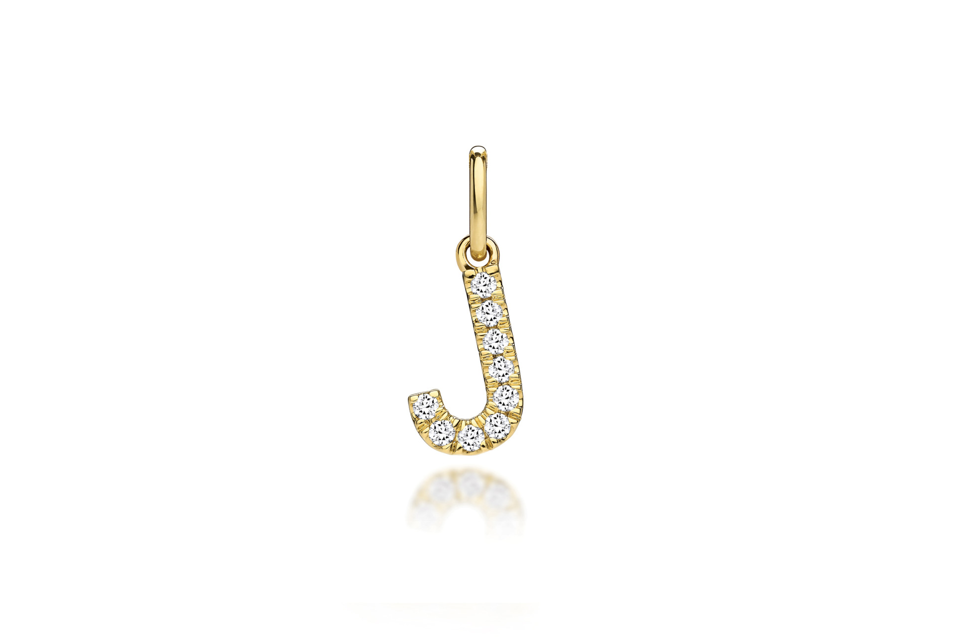 yellow gold initial pendant lab grown diamonds letter