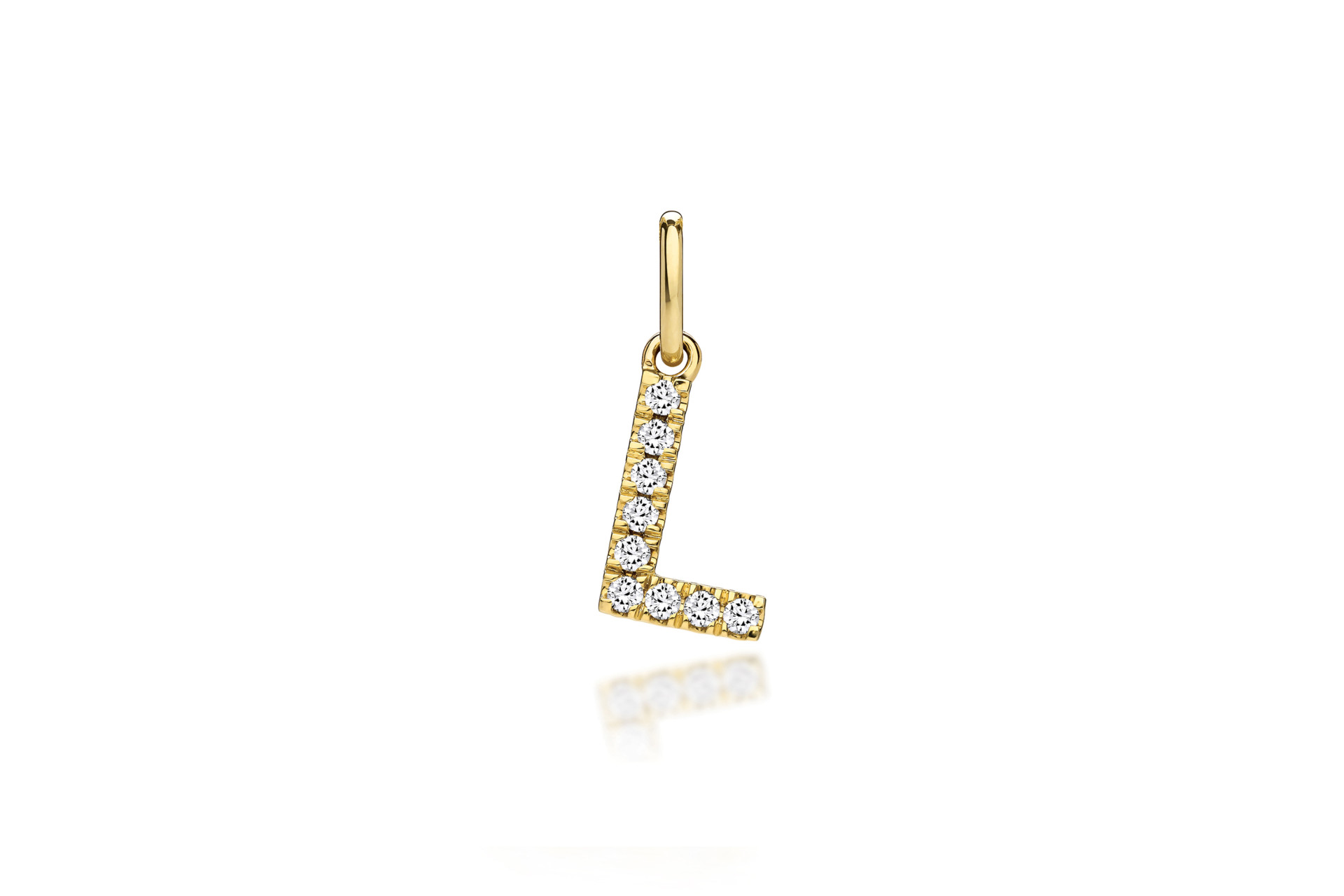 yellow gold initial pendant lab grown diamonds letter
