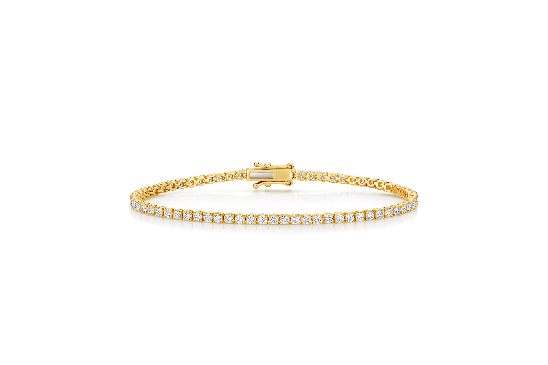lab grown diamond yellow gold bracelet
