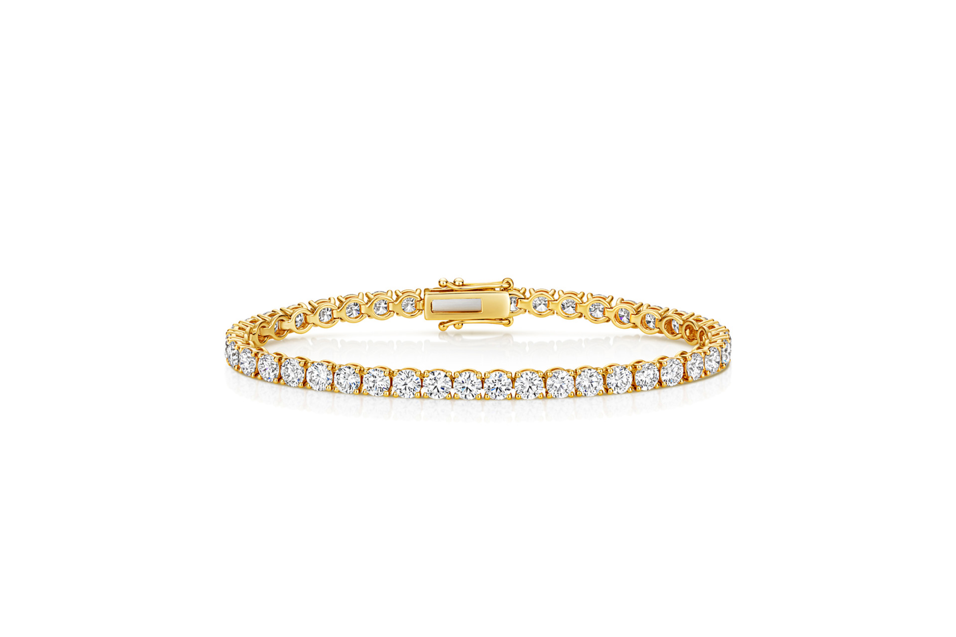 lab grown diamond yellow gold bracelet