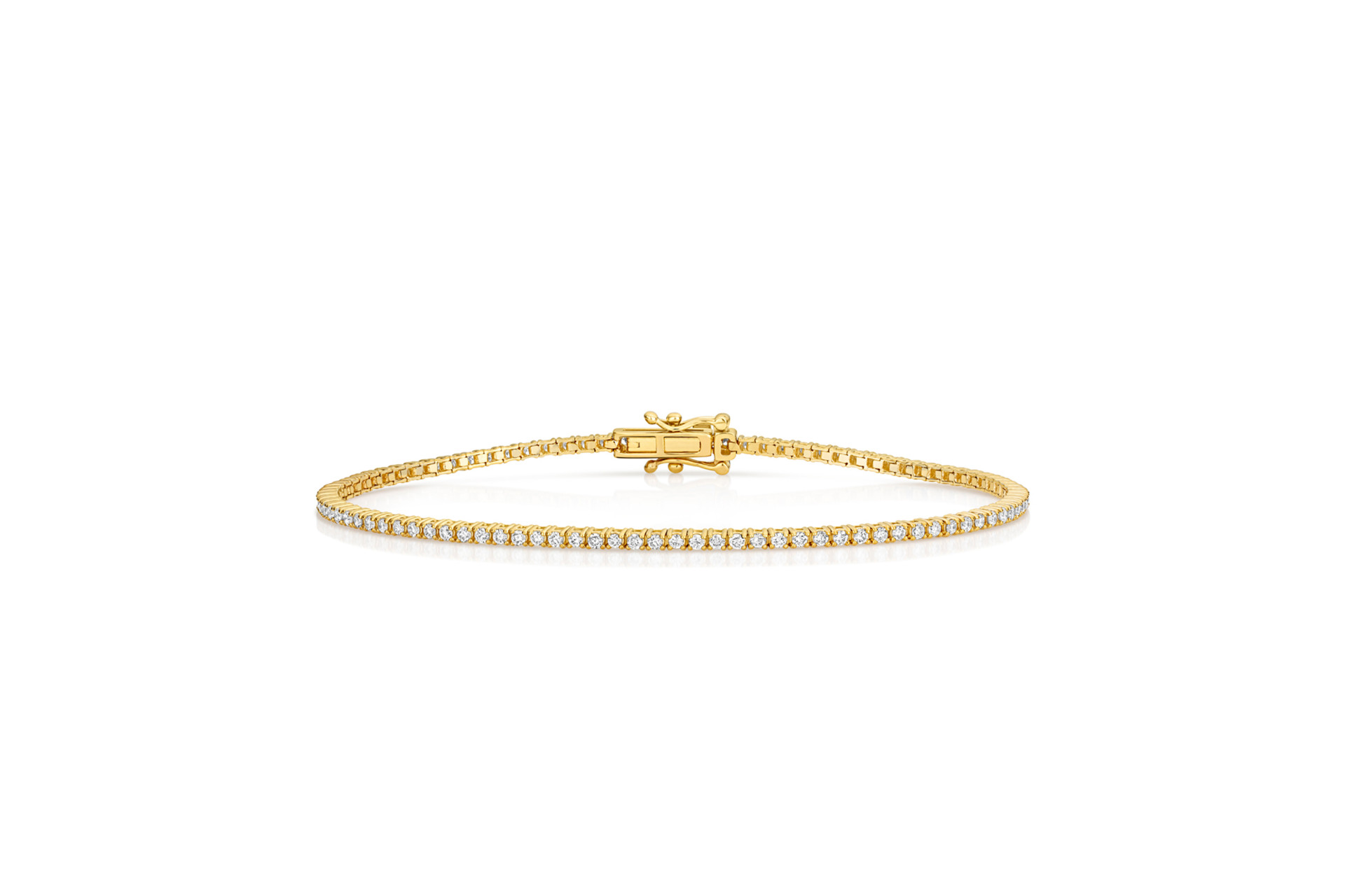 lab grown diamond yellow gold bracelet