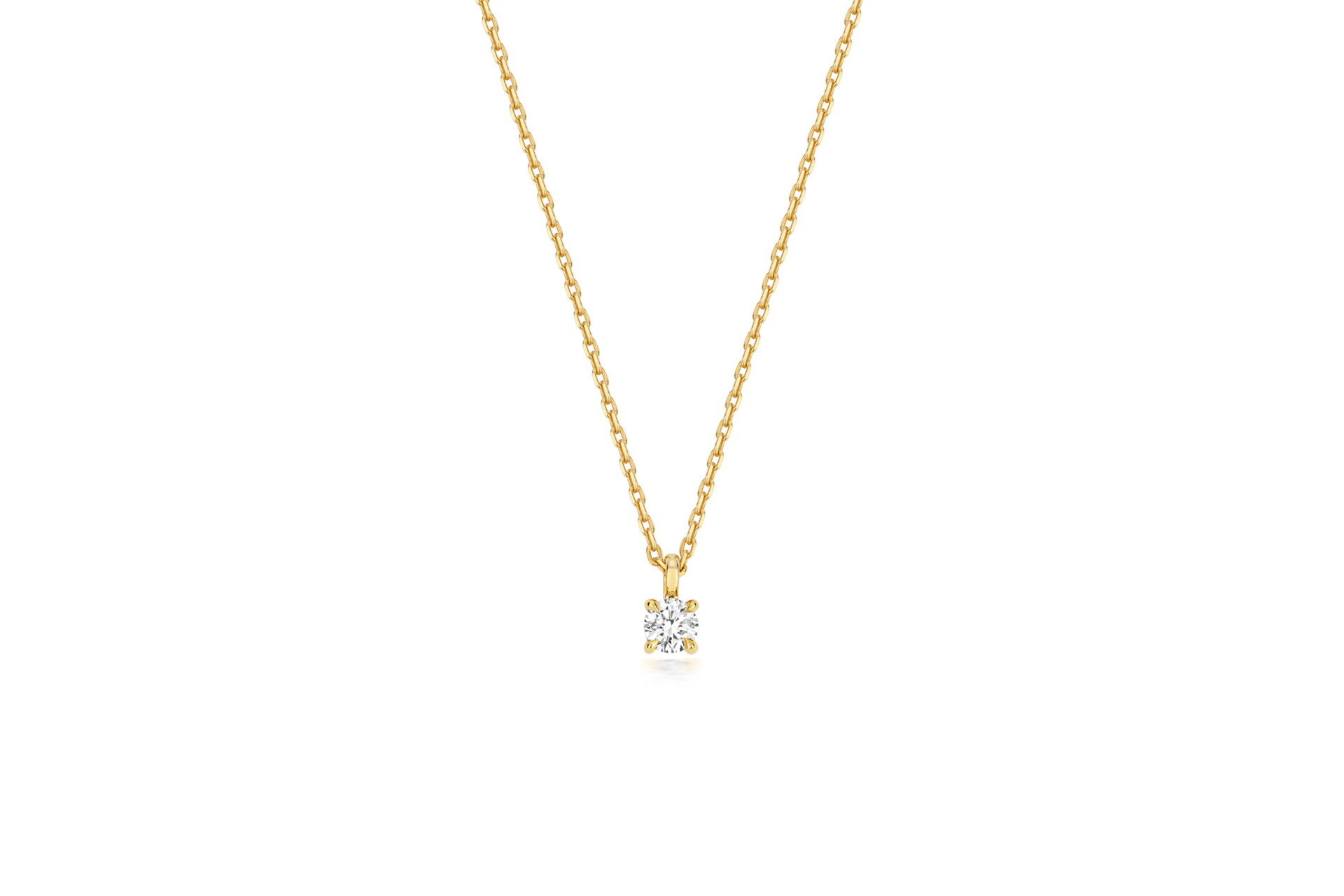 9 k yellow gold lab grown diamond necklace