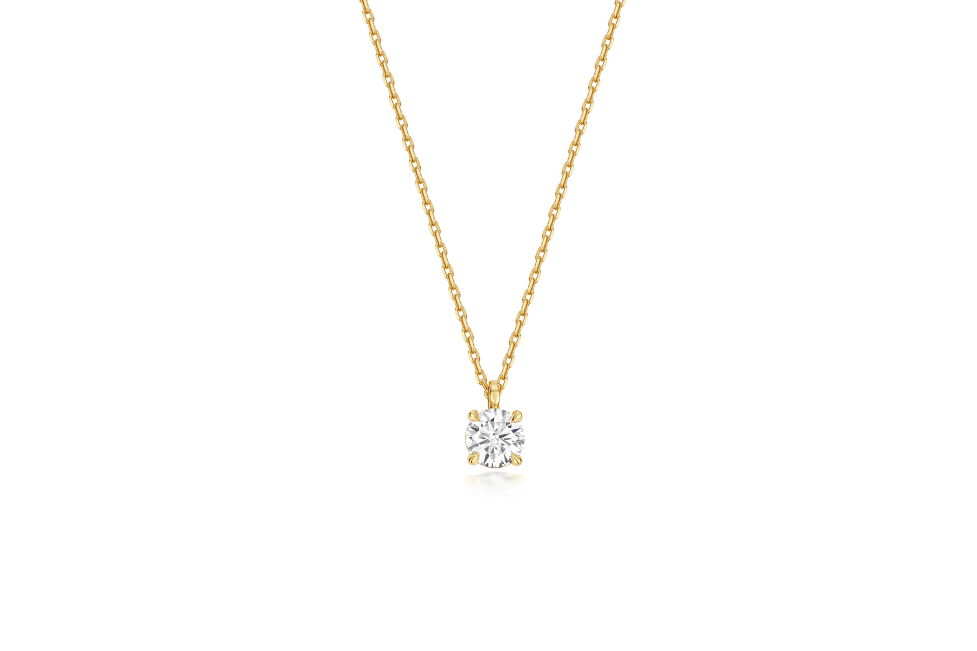 9 k yellow gold lab grown diamond necklace