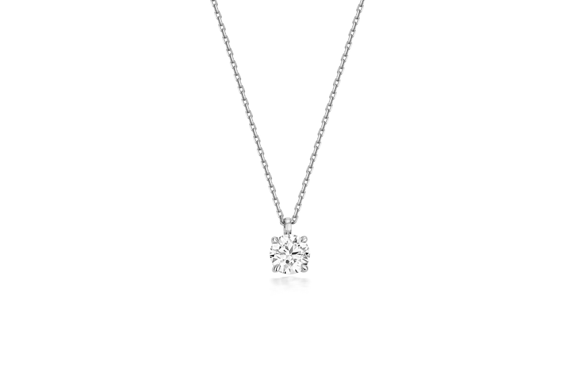 9 k white gold lab grown diamond necklace